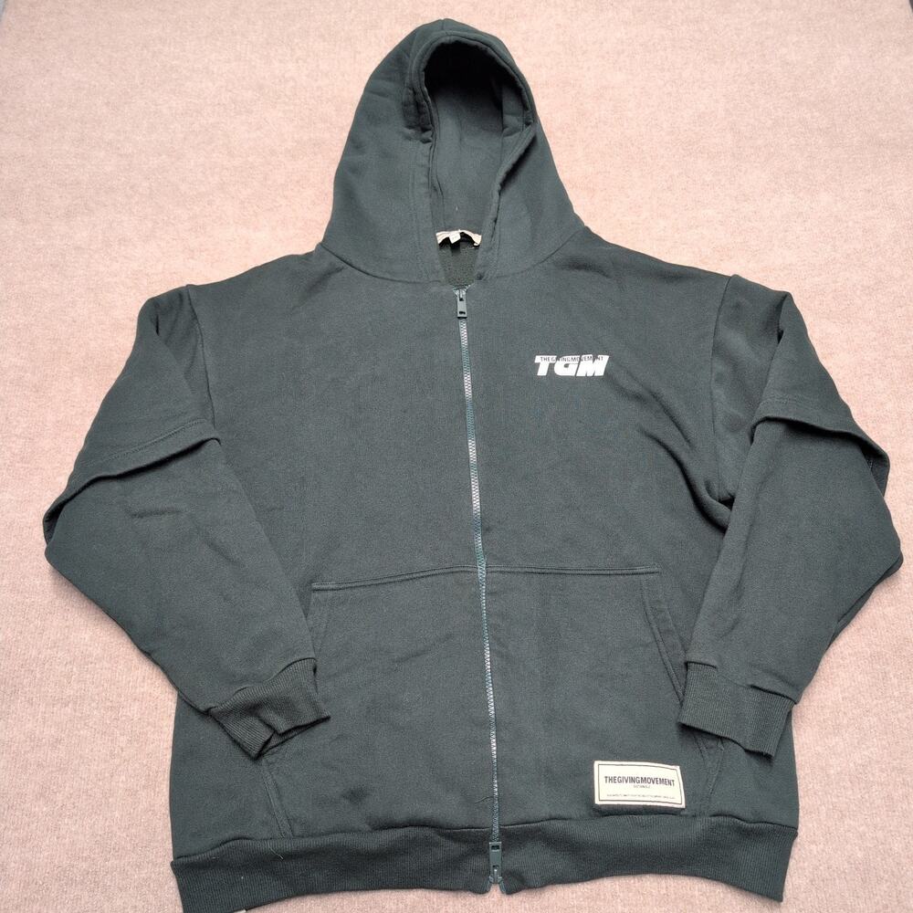 The Giving Movement Women's Full Zip Hoodie Green Sweatshirt Size S/M Oversized
